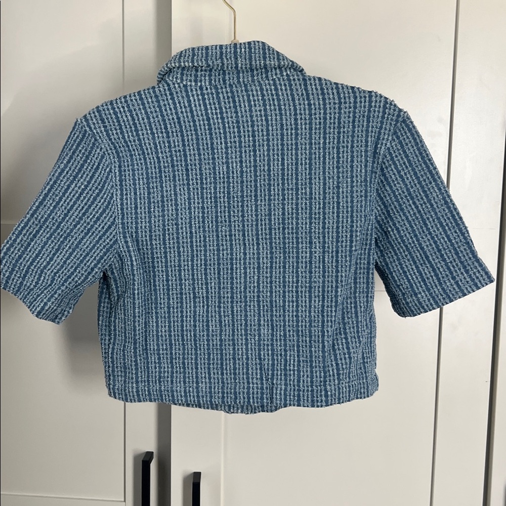 House of Harlow 1960 Blue Textured Shirt - Picture 4 of 4